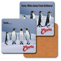 4" Square Coaster w/ 3D Lenticular Images of Penguins (Imprinted)